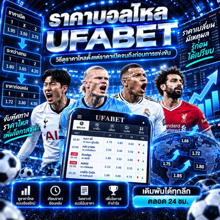 ราคาบอลไหล UFABET วิธีดูราคาไหลตั้งแต่ราคาเปิดจนถึงก่อนการแข่งขัน